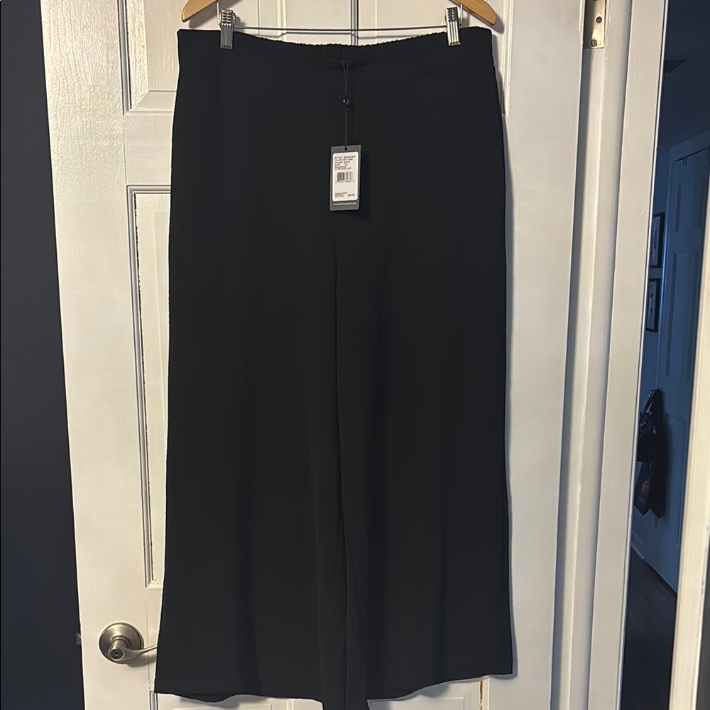 Black Wide-Leg Pants by Adrianna Papell XL NWT